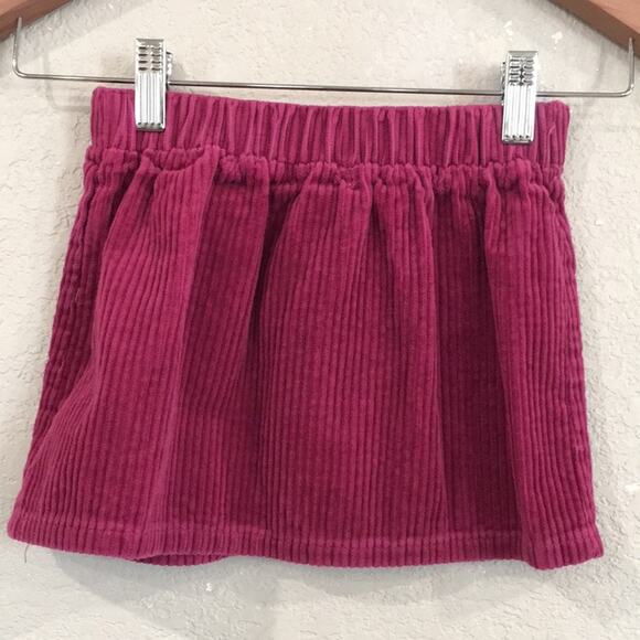Cynthia Rowley Girls 5/6 Skirt Magenta Corduroy Button 100% Cotton Preppy Retro - Picture 2 of 6